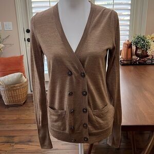 Madewell Wallace 100% Merino Wool Double Breasted. Nurture Tan Cardigan M. NWT